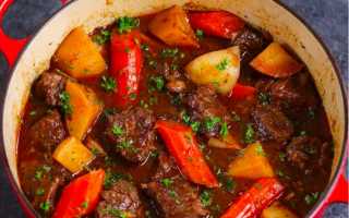 Рецепт соус с мясом и картошкой. Калорийность, химический состав и пищевая ценность.